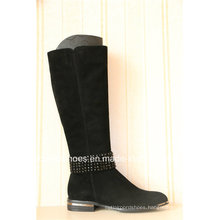 Metal Heel Casual Women Leather Boots with Fashion Details